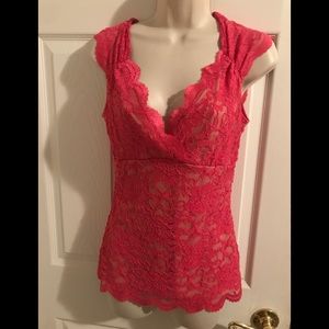 Pink lace top